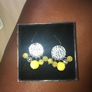 Yellow and sliver earrings